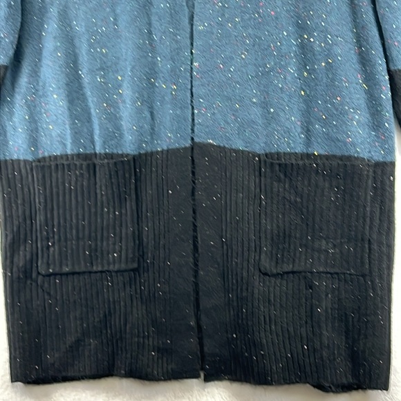 Love Ellie (Stitch Fix) Cardigan Size L Blue & Black Open Front Colorblock NWOT - Picture 5 of 11